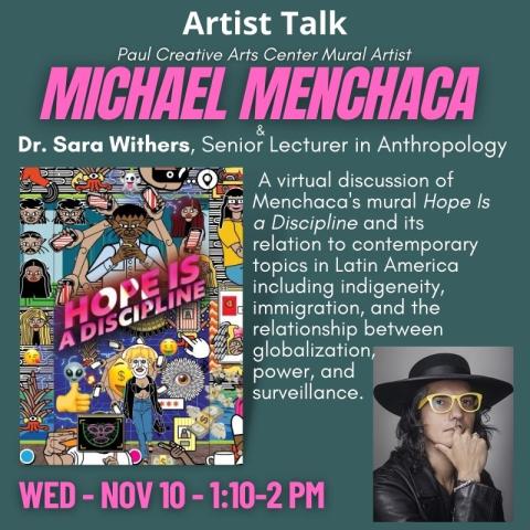 Artist Talk with Michael Menchaca Graphic
