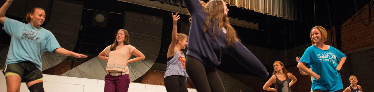 Theater students performing