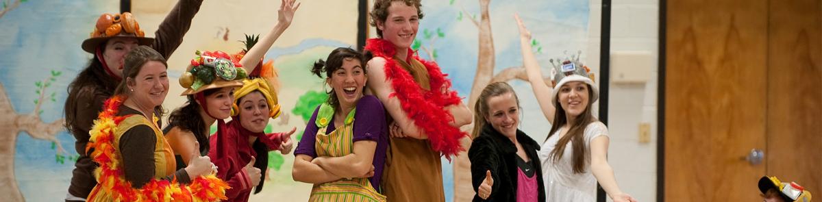 Theater students performing