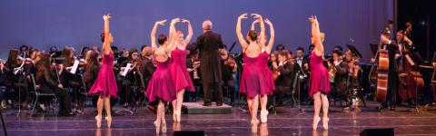 dancers and syphony in performance
