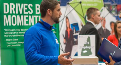 student at career fair