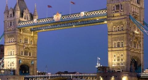 London bridge with lights