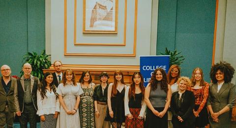 Group of prize winners from the Nossrat Yassini Poetry Prize