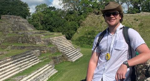 Kyle Nord at Mayan site