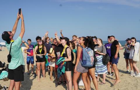 FLI campers at the beach