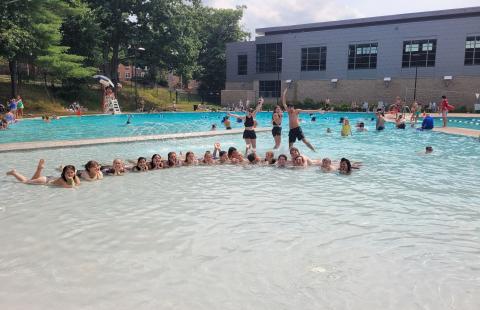 FLI campers at the UNH pool
