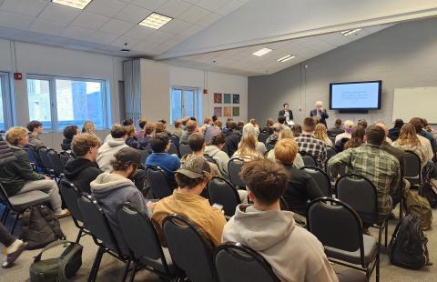 Professor James Wible offers a lecture at the 2024 Citizenship Summit