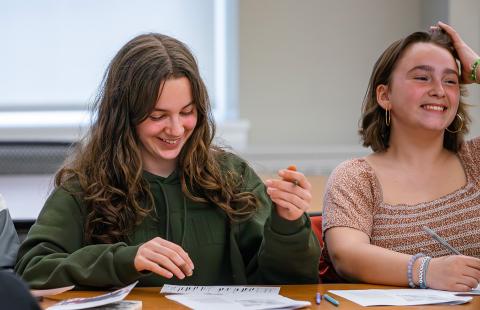 Student laughing during an activity