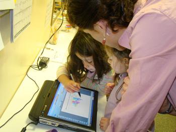 student using tablet