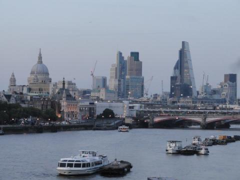 London skyline and Thames River