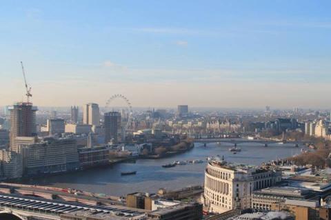 London Eye and Thames River