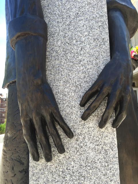 photo of statue at African Burying Ground Memorial Park, Portsmouth