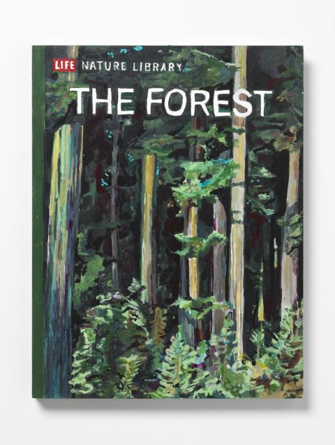 Carly Glovinski, Nature Library (The Forest), 2016, acrylic on wood, 8.5” x 11"
