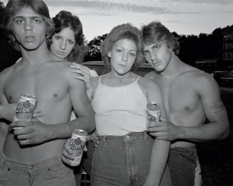 Stephen DiRado, Bell Pond series: Butch, Natasha, Krissy and Tony, August 25th, 1983, silver gelatin print, 10" x 12.5"