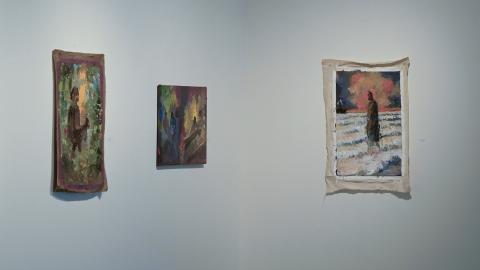 Installation view of exhibition of works by Munyaneza Henry