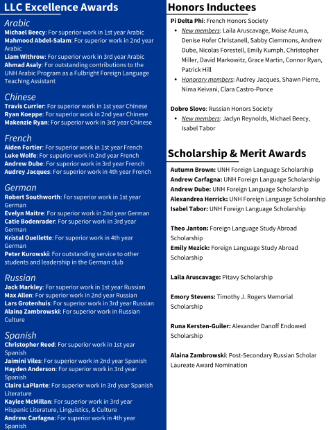 LLC Excellence Awardees 2025