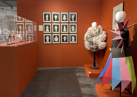 Interior of UNH Gallery of Art with works by BFA graduate Garrett Cote