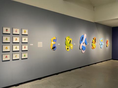 Interior of UNH Gallery of Art with works by BFA graduate Emily Dallaire
