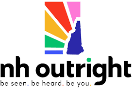 Seacoast Outright logo featuring the shape of New Hampshire surrounded by colors with the slogan "be seen, be heard, be you".