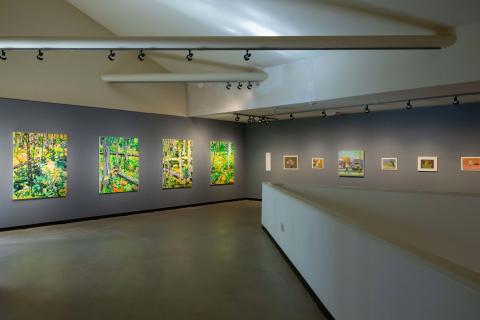 View of the UNH Gallery of Art’s Fall 2025 faculty exhibition, CURRENT.