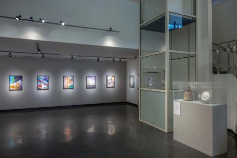 View of the UNH Gallery of Art’s Fall 2025 faculty exhibition, CURRENT.