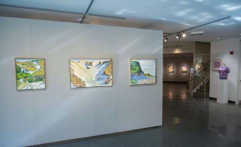 View of the UNH Gallery of Art’s Fall 2025 faculty exhibition, CURRENT.