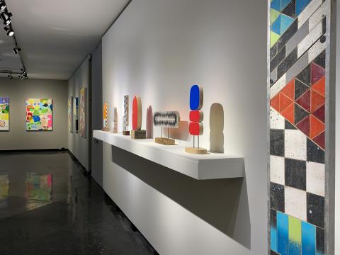 View of Praxis of Happenstance exhibition at the UNH Gallery of Art