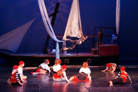 aerial dancers performing on stage