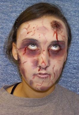 student actor in stage makeup