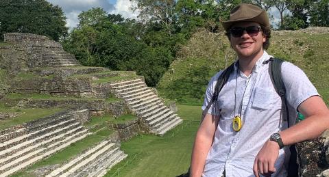Kyle Nord at Mayan site