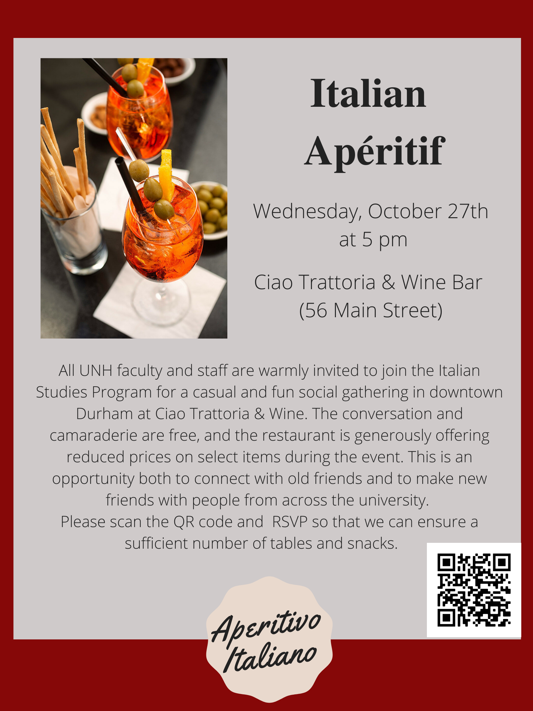 Italian Week: Italian Apéritif (Ciao Trattoria & Wine Bar) image.