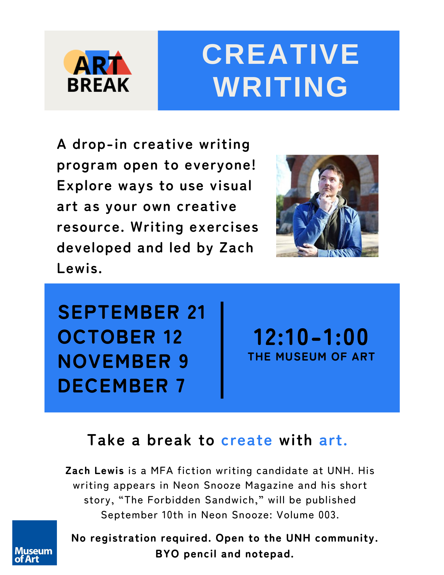 Art Break: Creative Writing in the Museum of Art image.
